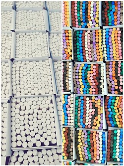 Craies blanches et couleurs de NCP